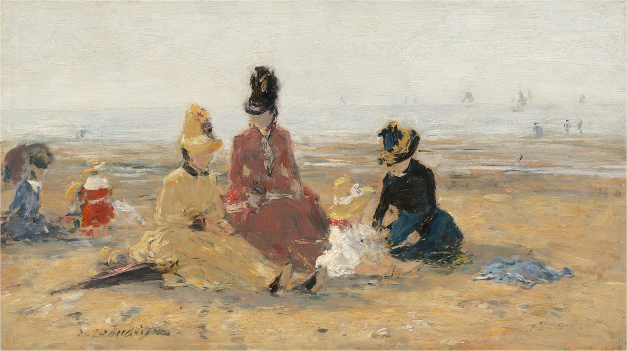 En la playa, Trouville de Eugene Louis Boudin
