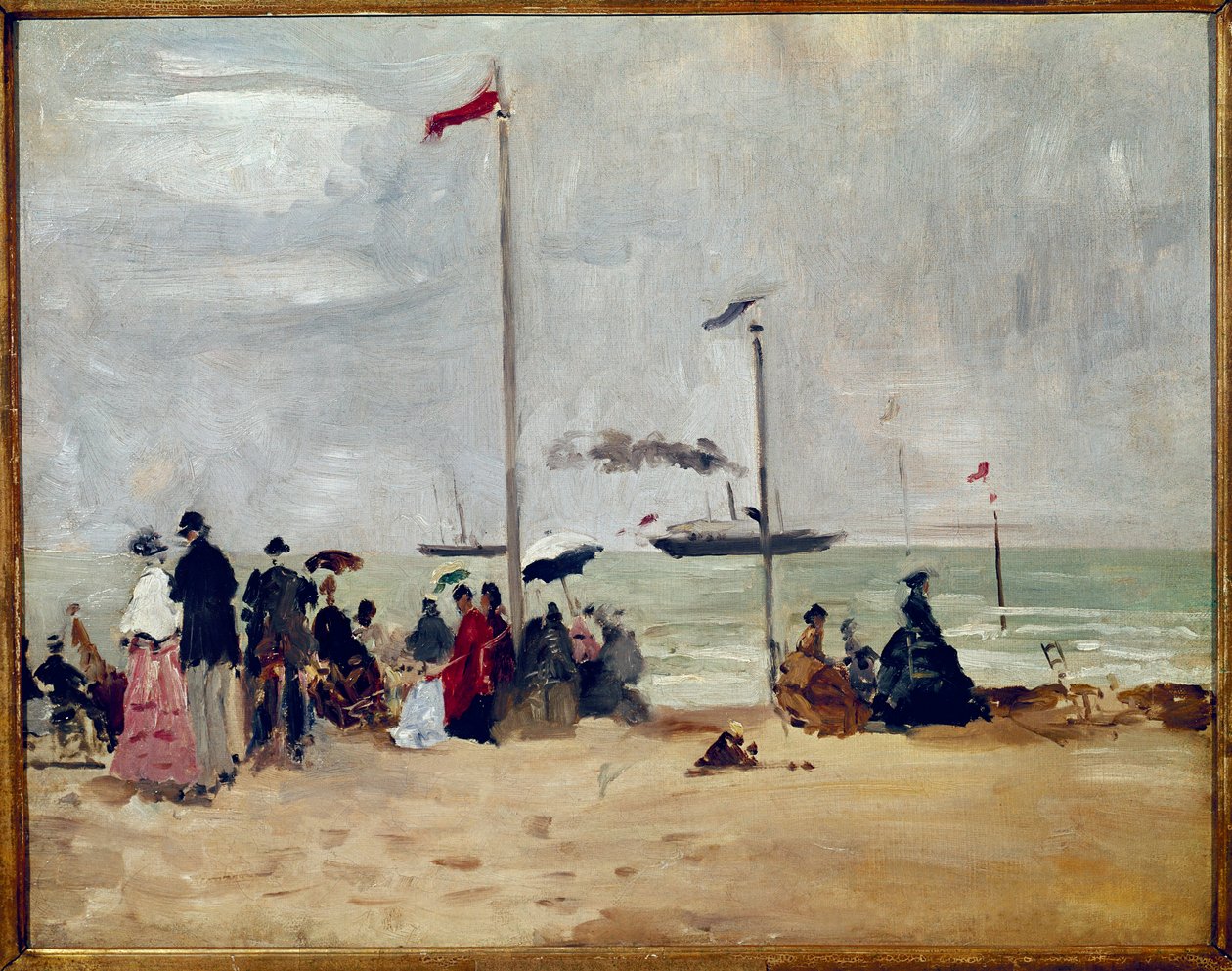 En la playa de Trouville, Normandía de Eugene Louis Boudin