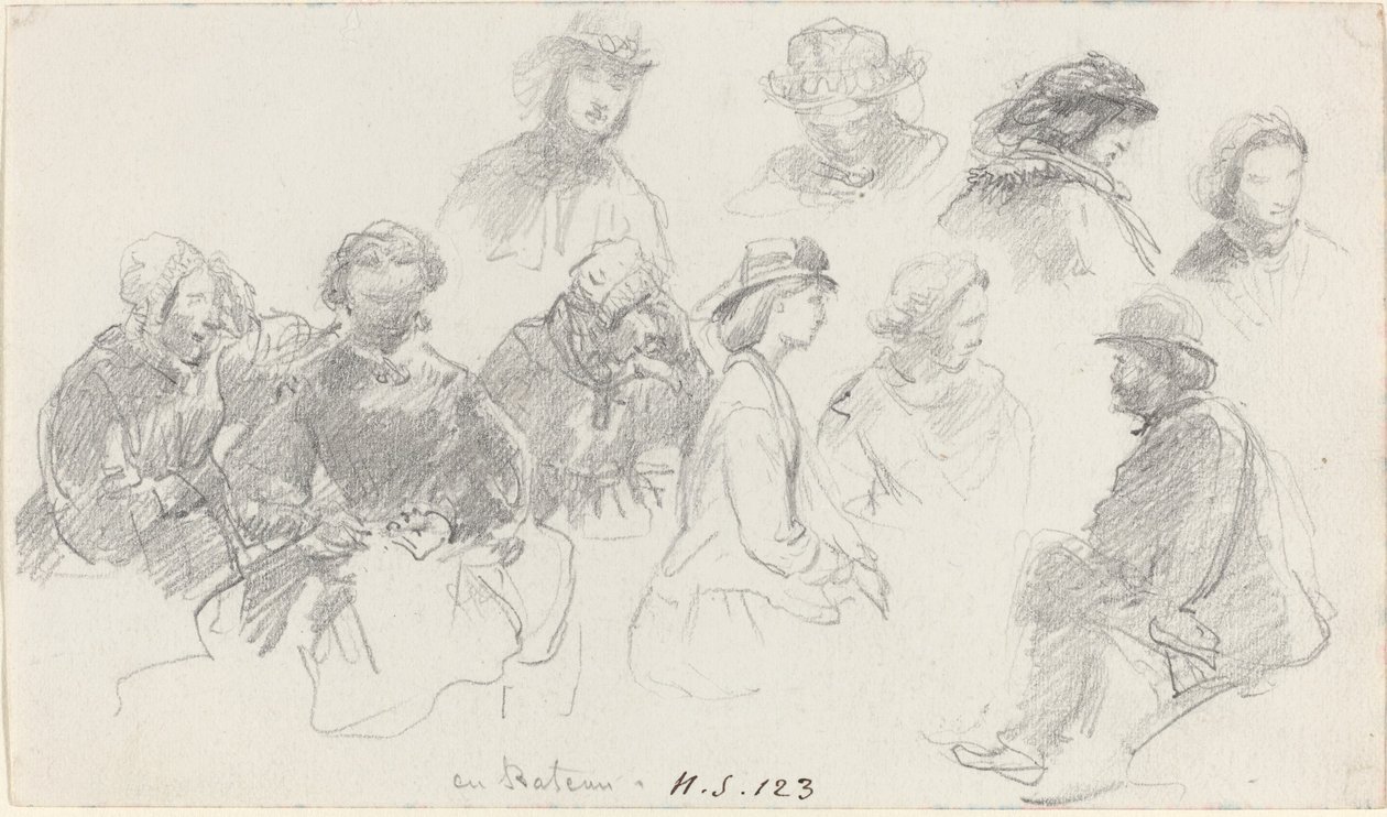 Pasajeros a bordo del barco de Eugene Louis Boudin