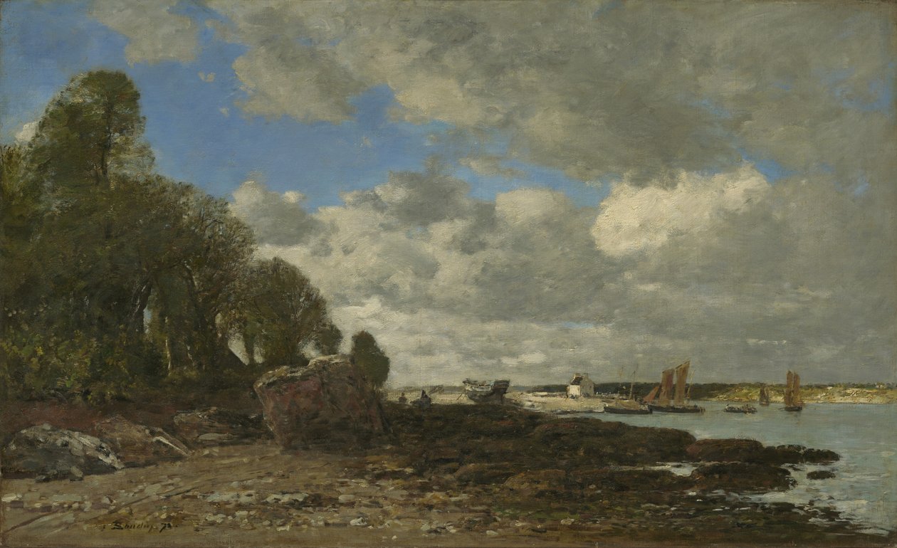 Plougastel, el cruce del ferry, 1873 de Eugene Louis Boudin