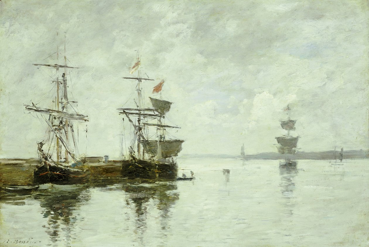 Escena portuaria, c.1880 de Eugene Louis Boudin