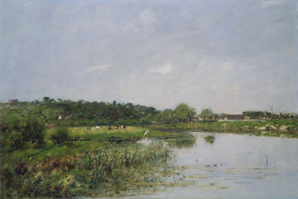 Ribera en La Touques, 1890 de Eugene Louis Boudin