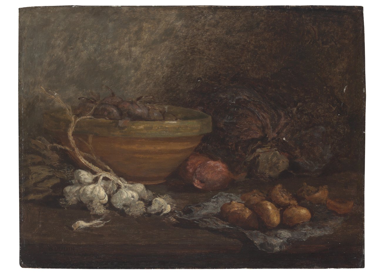 Naturaleza muerta con cebollas, c.1853-56 de Eugene Louis Boudin