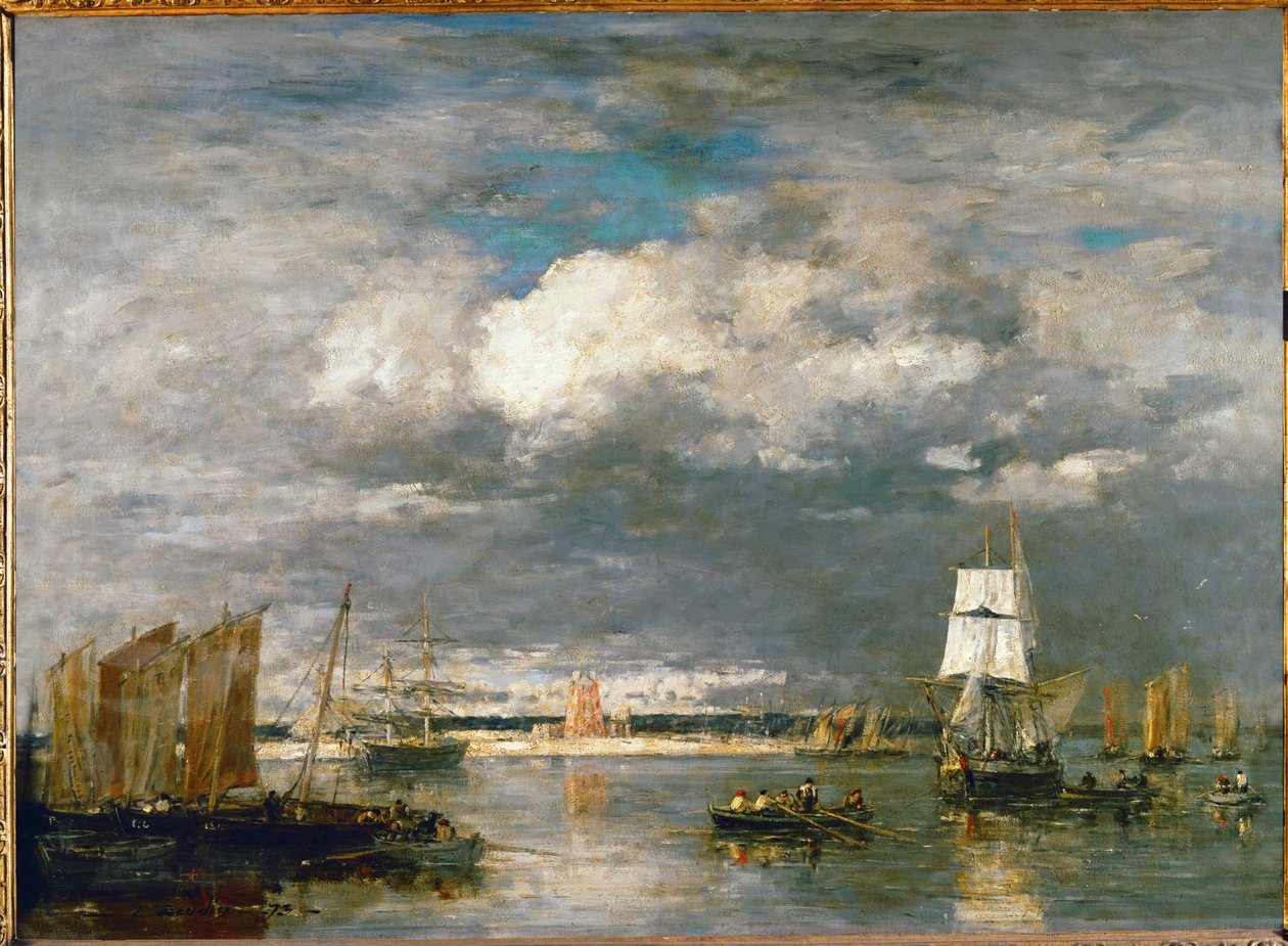 Tormenta en el puerto de Camaret (óleo sobre lienzo) de Eugene Louis Boudin