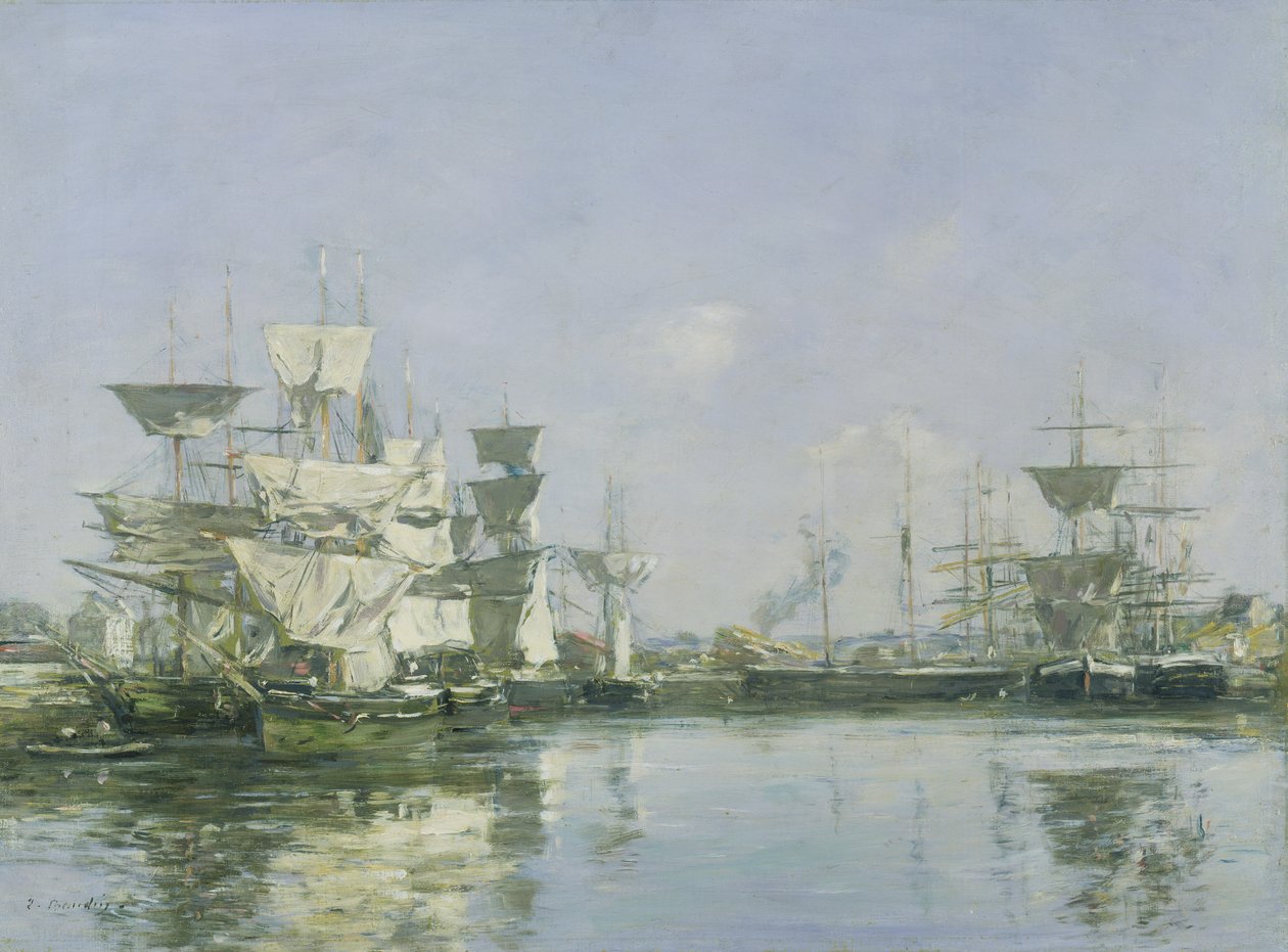 El puerto en Deauville, c.1880-85 de Eugene Louis Boudin
