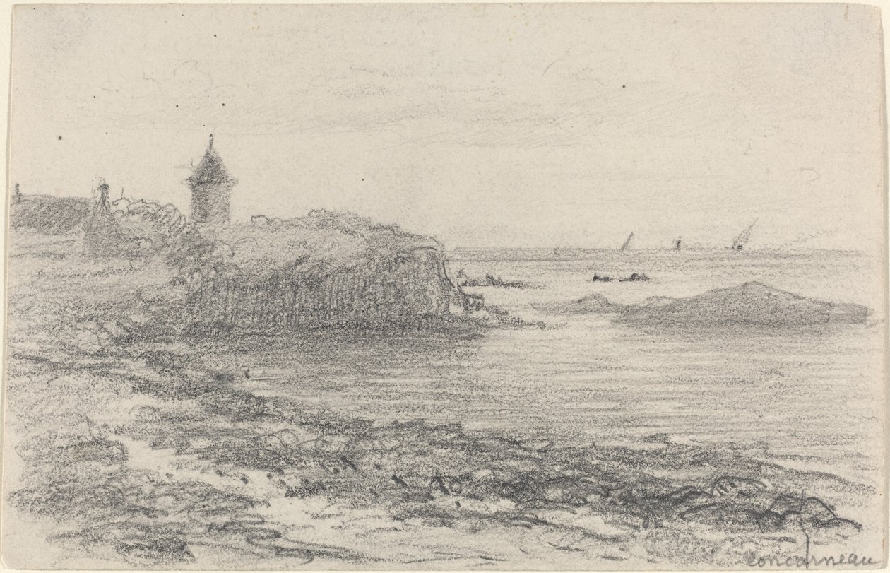 La costa en Concarneau, mediados-finales del siglo XIX de Eugene Louis Boudin