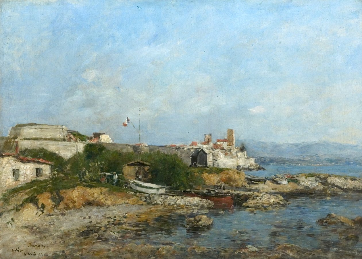 Las Fortificaciones en Antibes, Francia de Eugene Louis Boudin