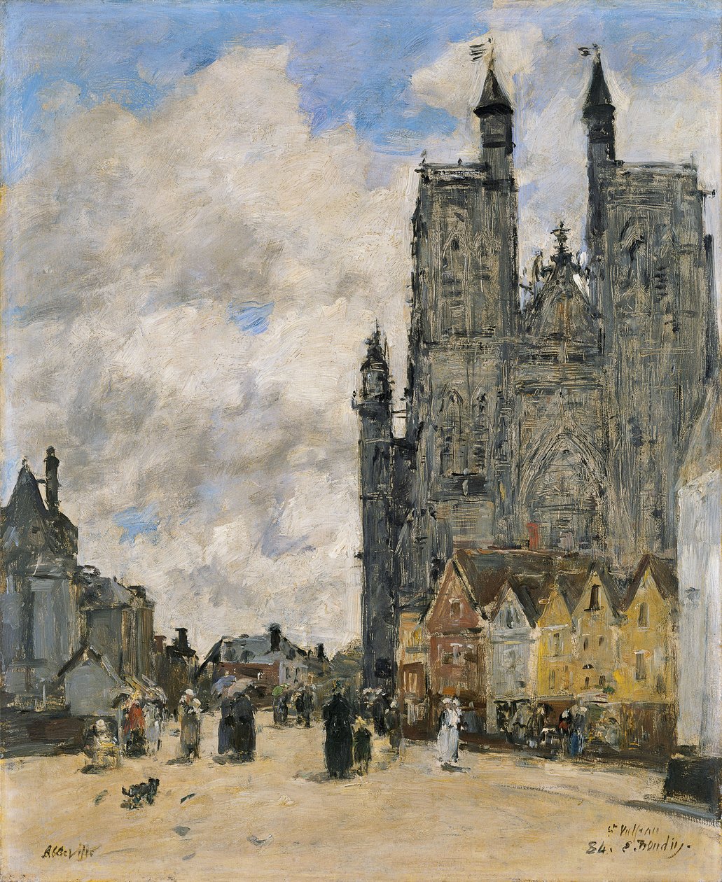 La Plaza de la Iglesia de San Vulfran en Abbeville de Eugene Louis Boudin