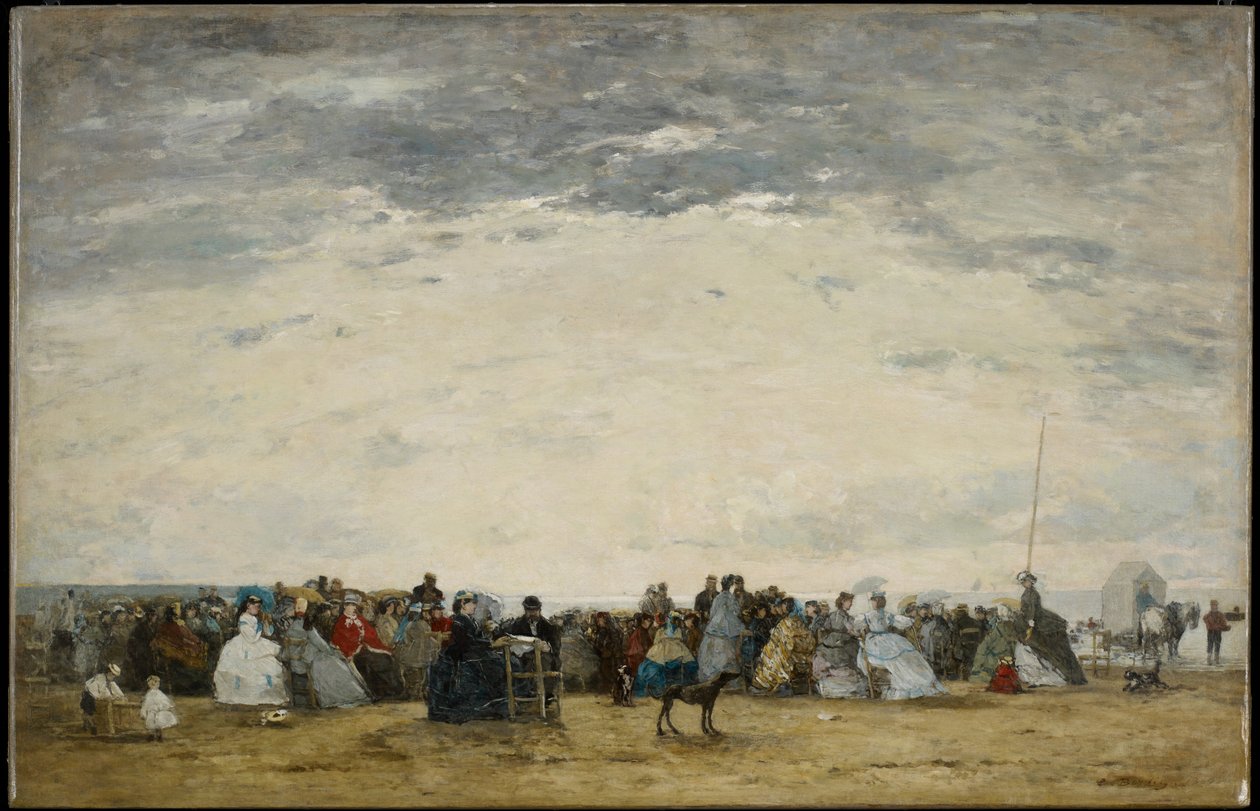 Veraneantes en la playa de Trouville de Eugene Louis Boudin