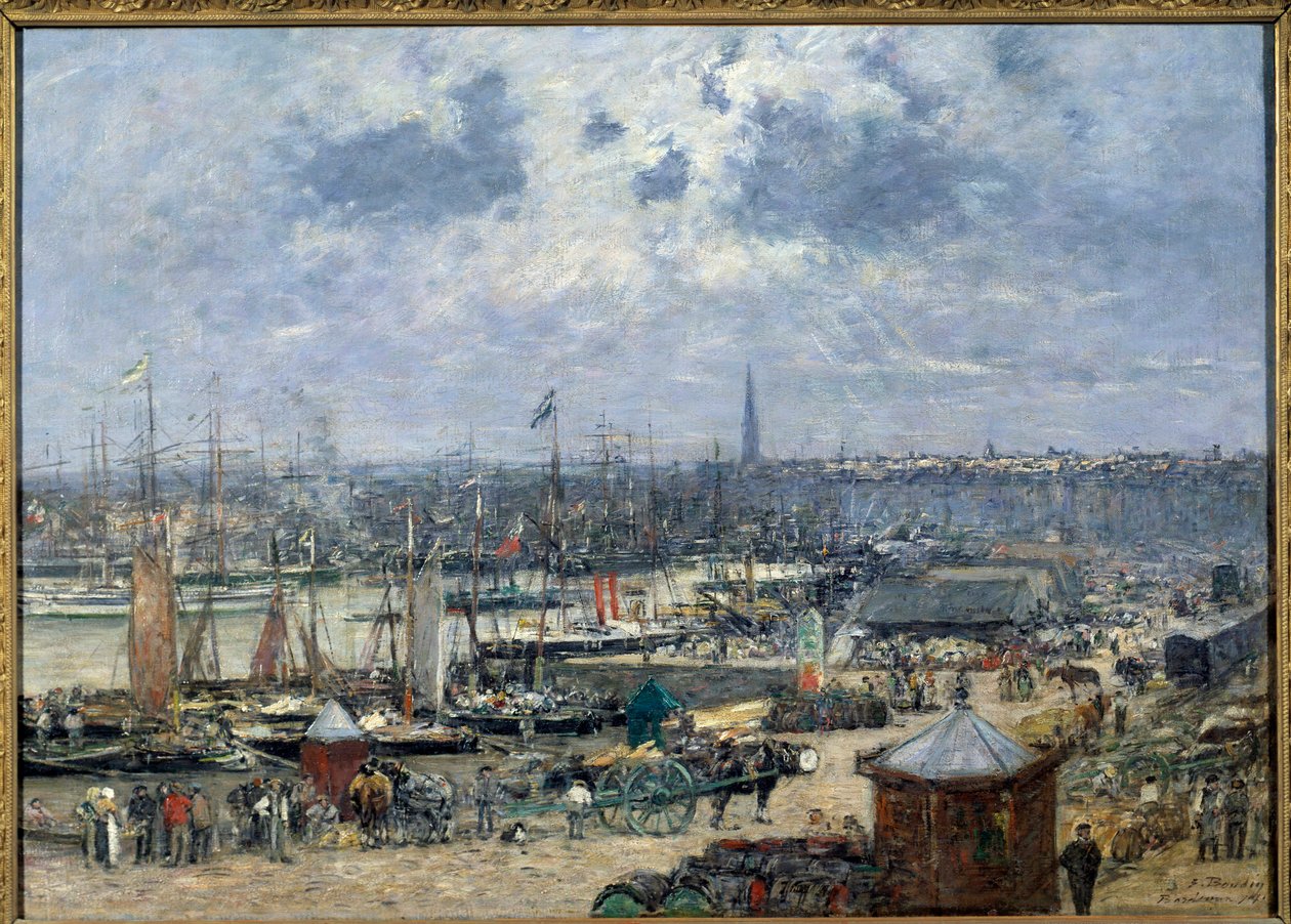 Vista del puerto de Burdeos de Eugene Louis Boudin