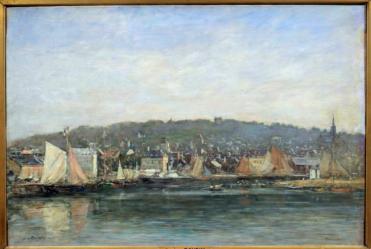 Vista del puerto de Trouville de Eugene Louis Boudin