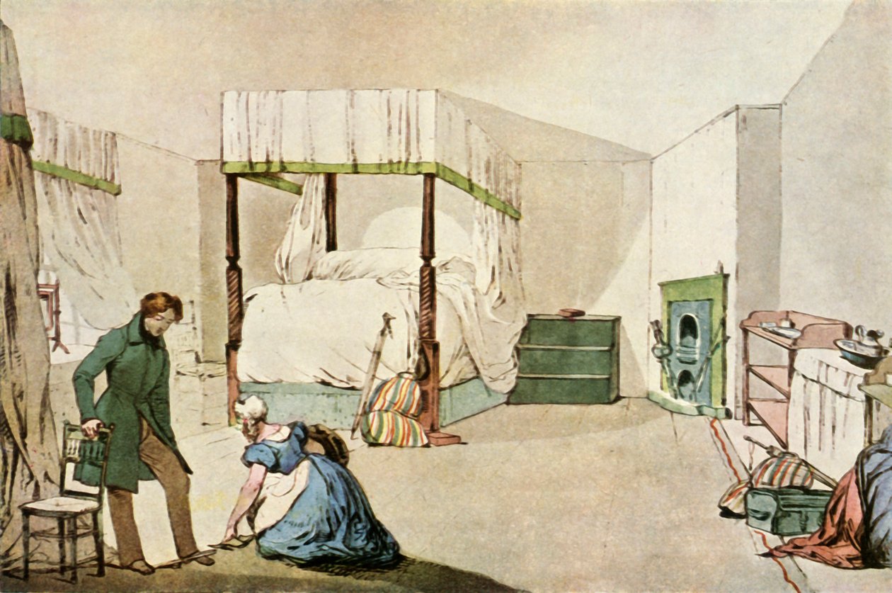 Un dormitorio en una posada, 1830, 1943 de Eugene Louis Lami