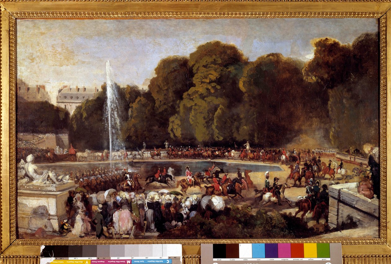 Entrada de la Duquesa de Orleans, Helena de Mecklembourg, en el Jardín de las Tullerías en París, 4 de junio de Eugene-Louis Lami