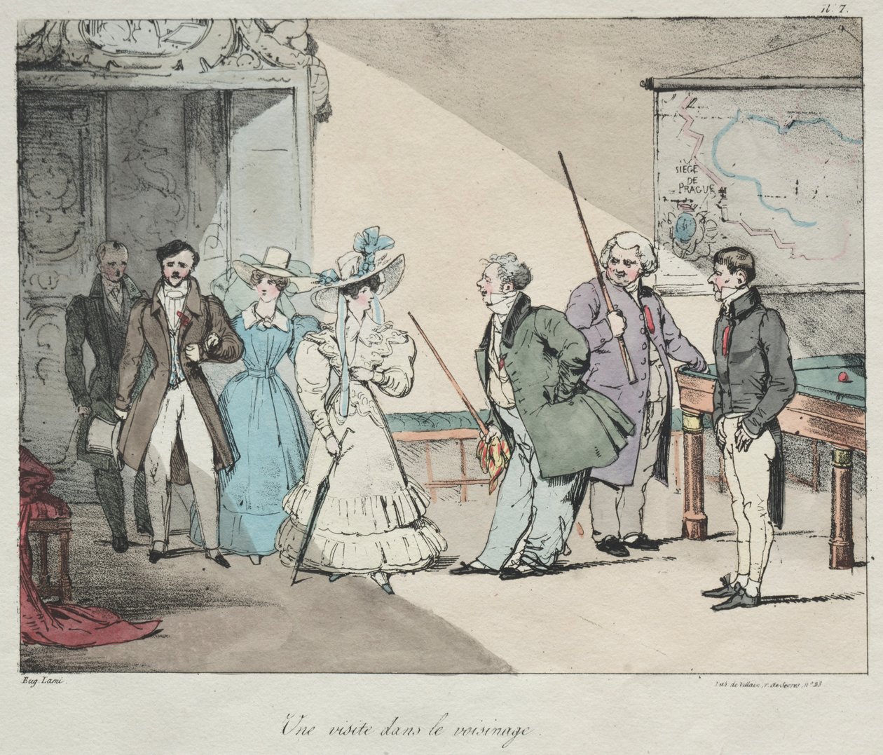 La vida del castillo: Una visita en el vecindario, 1828 de Eugene Louis Lami