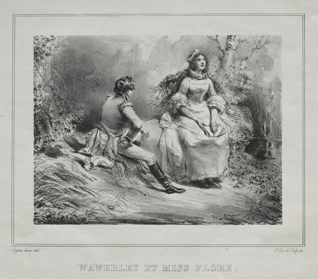 Vistas pintorescas de Escocia: Waverly y Miss Flora, 1825-1828 de Eugene Louis Lami