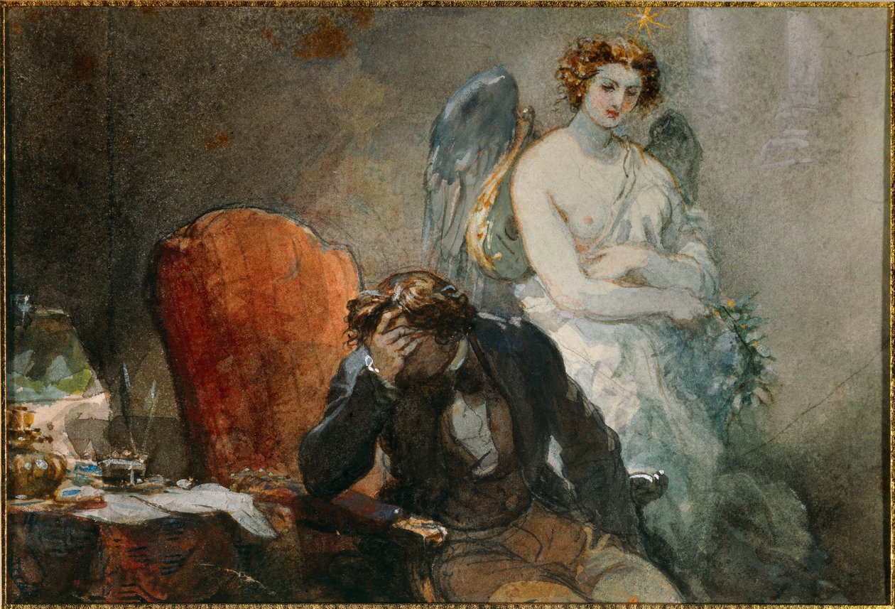 La noche de octubre. Ilustración de las obras de Alfred de Musset de Eugene Louis Lami