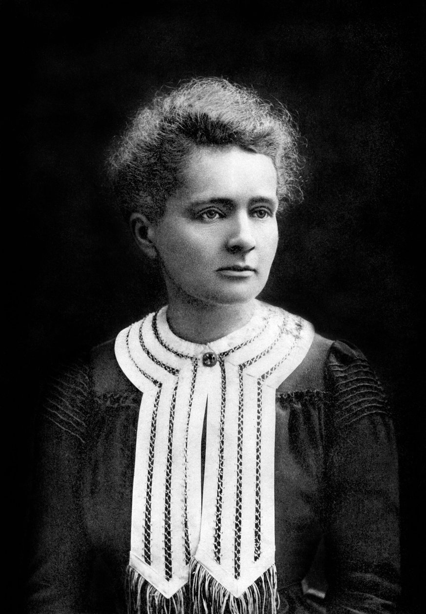 la física francesa Marie Curie (1867-1934) premio Nobel de física en 1903, premio Nobel de química en 1911, foto de Eugene Pirou de Eugene Pirou