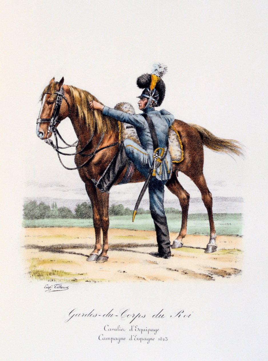 Gardes-du-Corps de Roi, Caballero de Equipaje, Campaña Española de Eugene Titeux