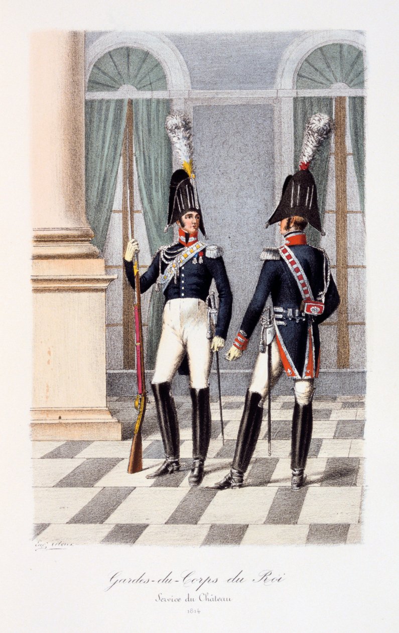 Gardes-du-Corps de Roi, Servicio de Chateau, 1814 de Eugene Titeux