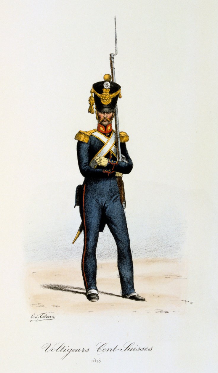 Voltigeurs, Cents-Suisses, 1815 de Eugene Titeux
