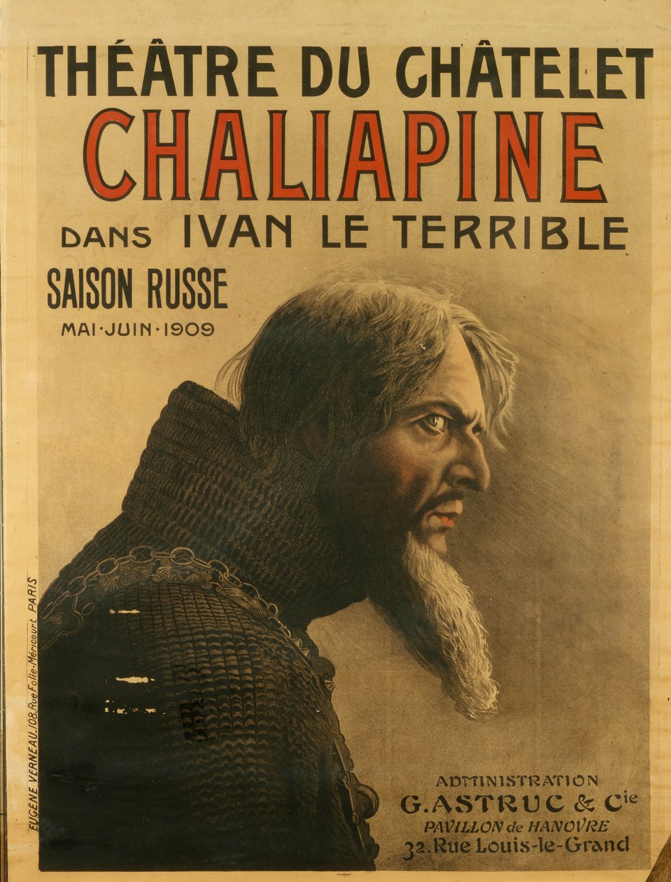Póster para la Saison Russe en el Théâtre du Châtelet, 1909 de Eugene Verneau