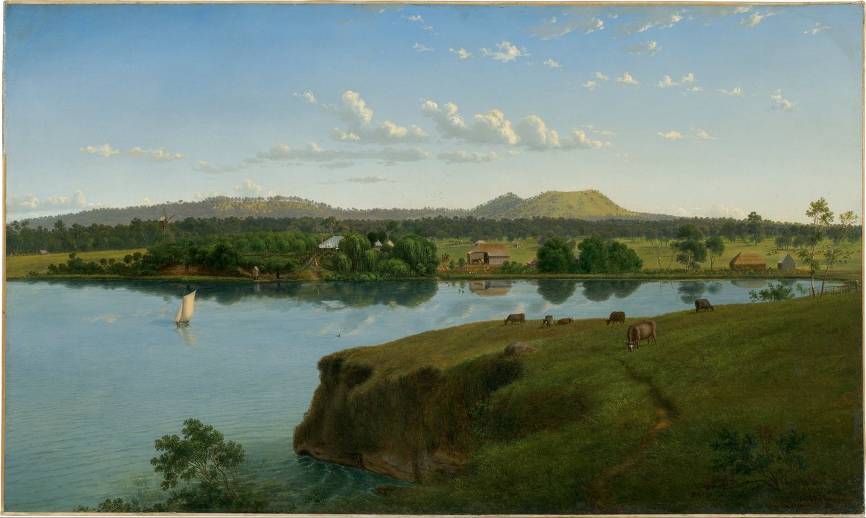 Purrumbete desde el otro lado del lago de Eugene von Guérard