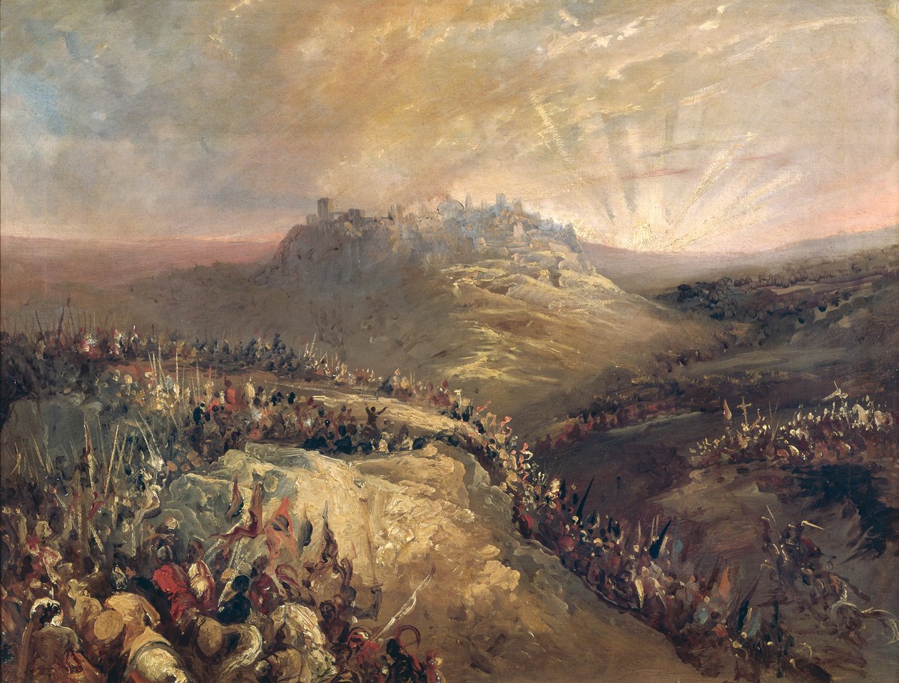 Los cruzados ante Jerusalén de Eugenio Lucas Velázquez