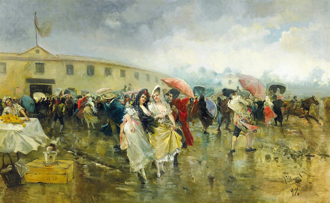 Fuera de la Plaza de Toros, Madrid, 1897 de Eugenio Lucas Villamil