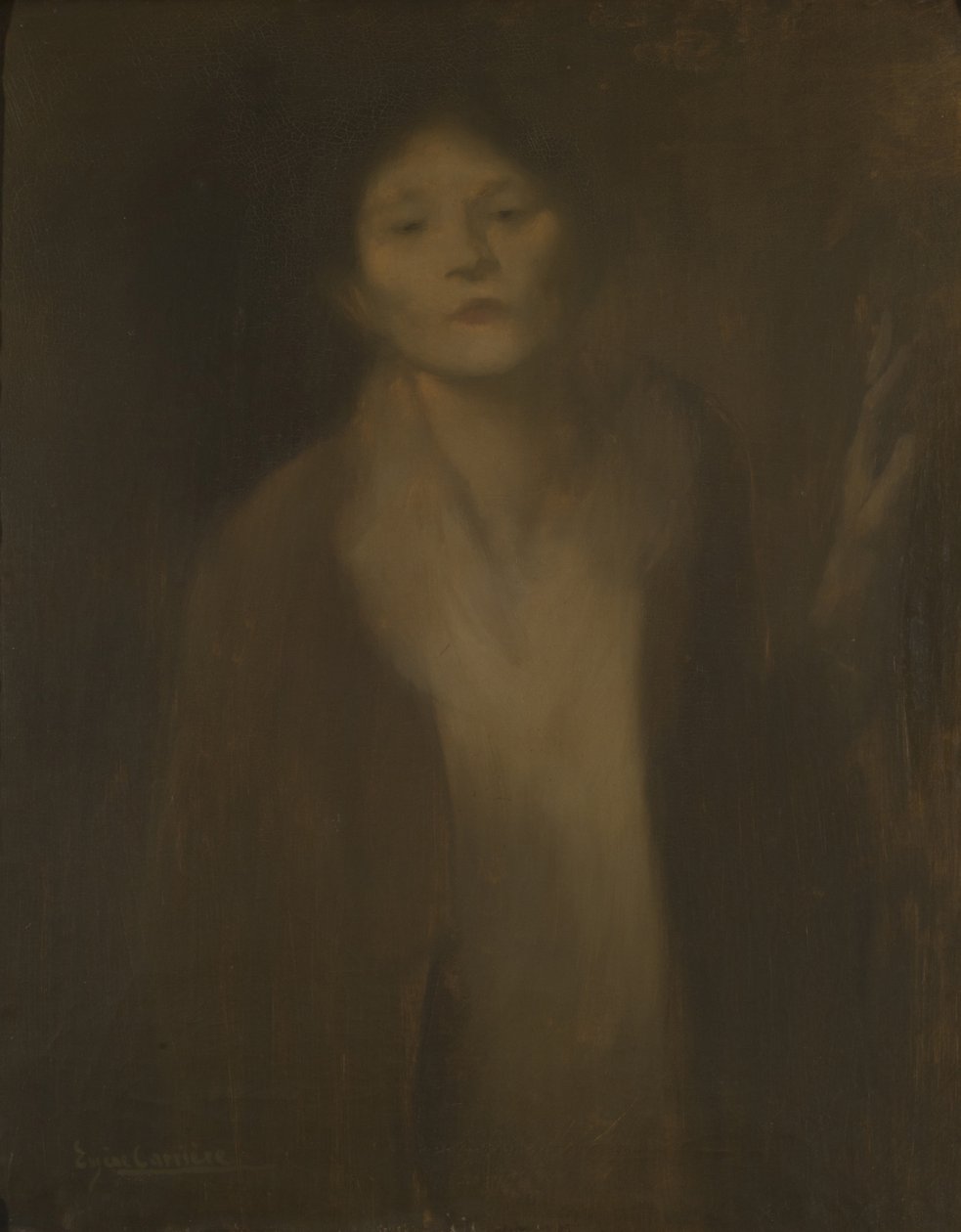 Mujer mirando de Eugène Carrière
