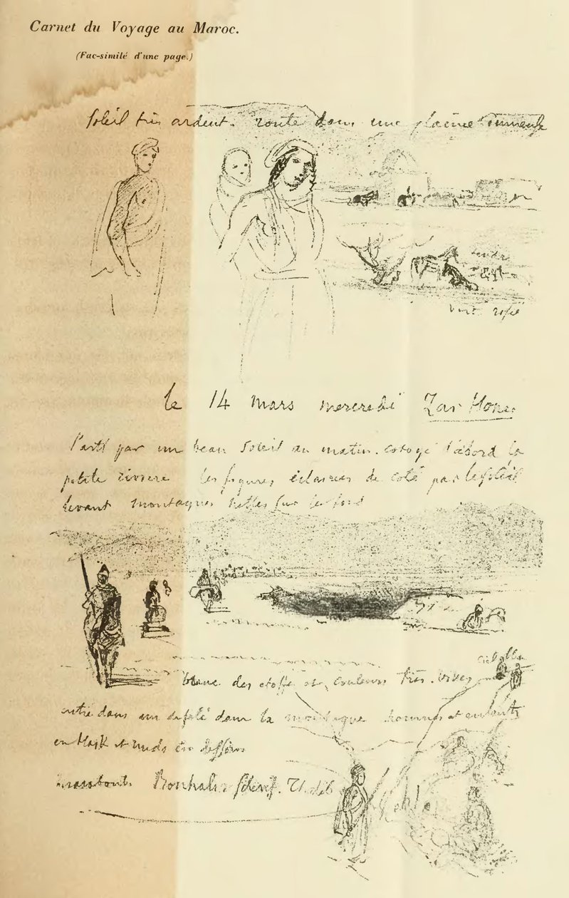Página del diario de Delacroix de Ferdinand Victor Eugene Delacroix