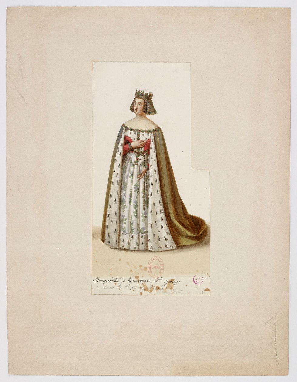 Vestuario de Mlle George como Marguerite de Bourgogne (La Tour de Nesle, 1832) de Eugène Du Faget