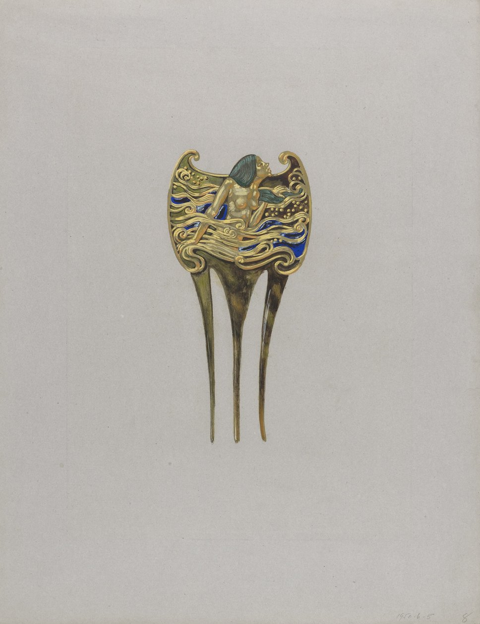 Diseño para un peine de ninfa de Eugene Grasset