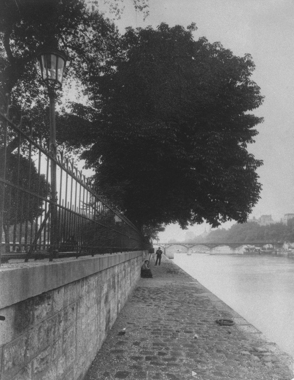 Vista del Pont des Arts desde el Terre-Plein de Pont Neuf, 1911 de Eugène Atget