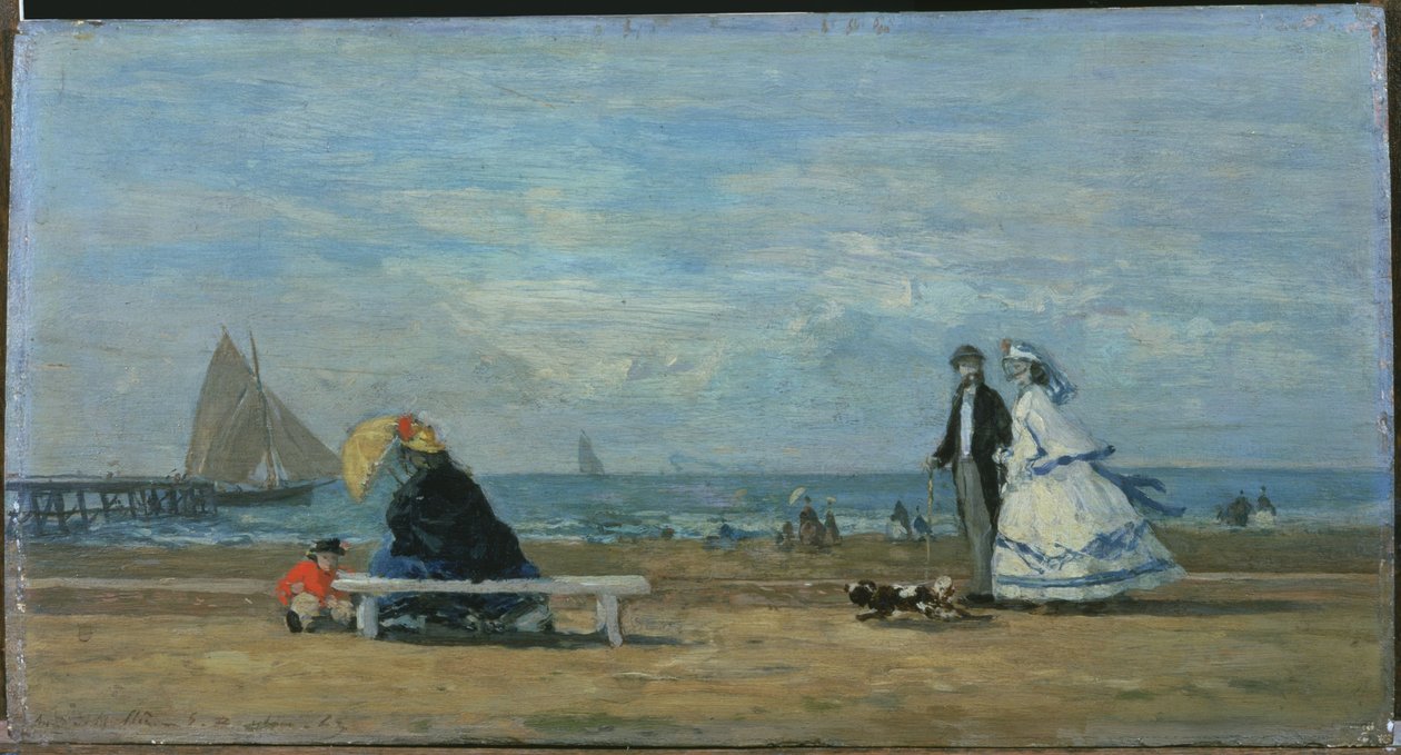 Playa en Trouville de Eugene Louis Boudin