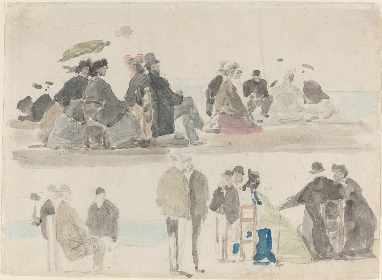 Damas y Caballeros en la Playa, en Dos Registros de Eugène Boudin