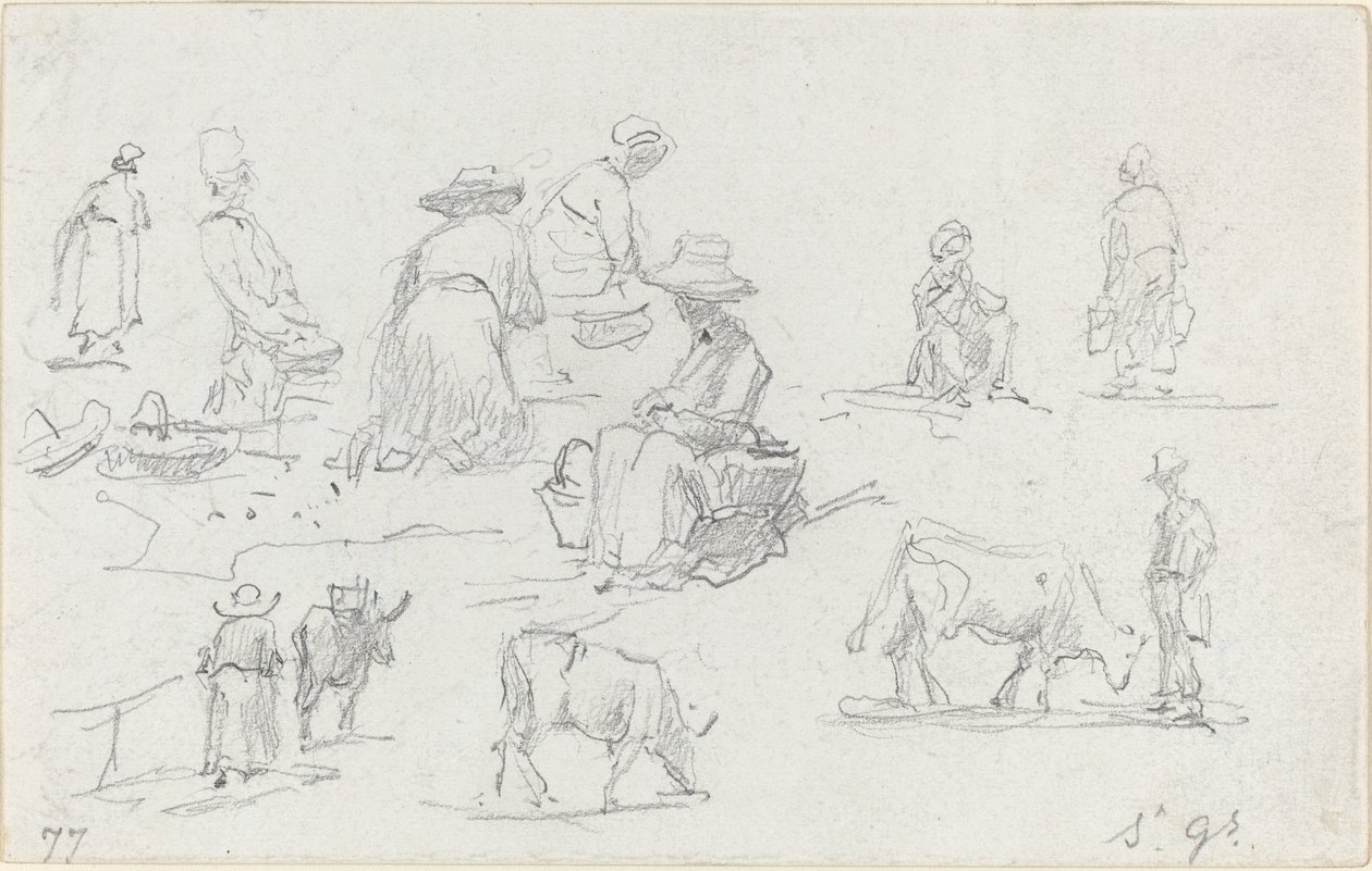 Campesinos y vacas de Eugène Boudin
