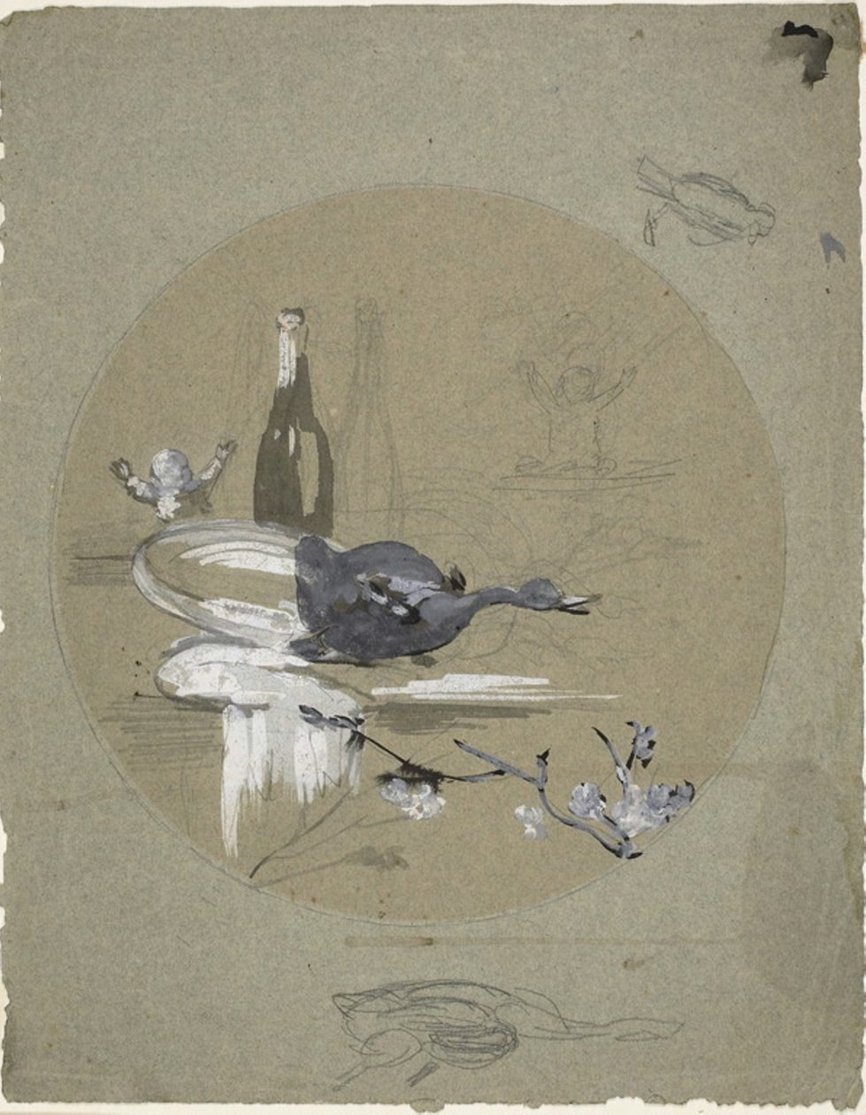 Diseño para un plato de China de Eugène Carrière