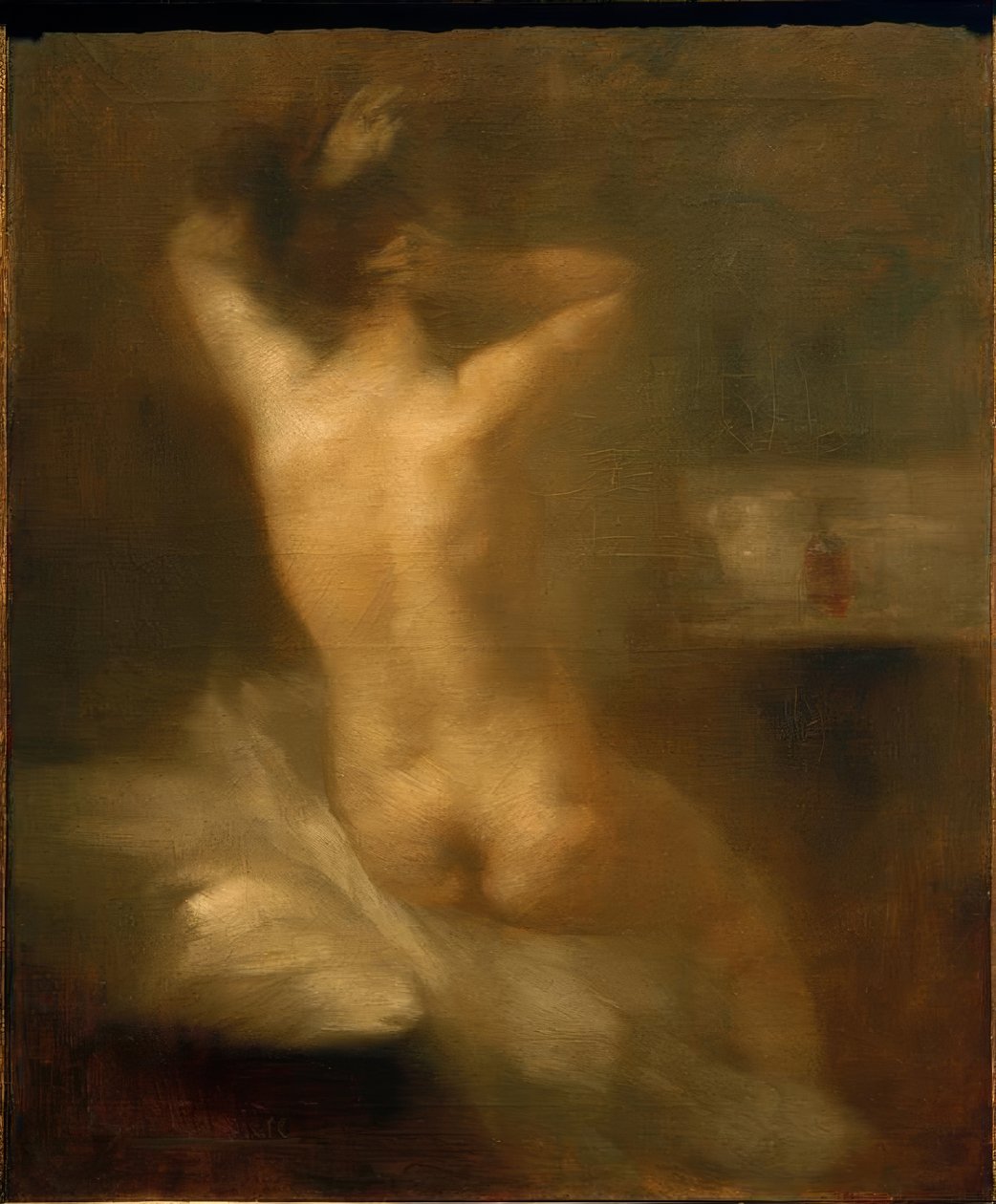 Desnudo femenino de espaldas de Eugène Carrière