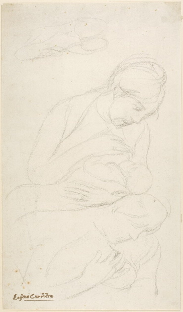 Madre amamantando a su hijo de Eugène Carrière