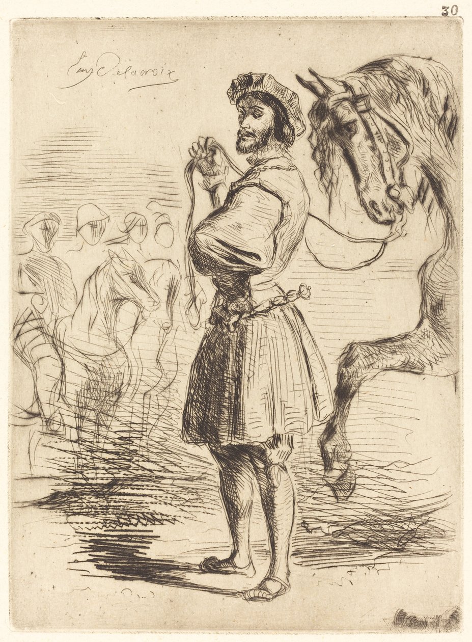 Un Señor de tiempos de Francisco I de Eugène Delacroix