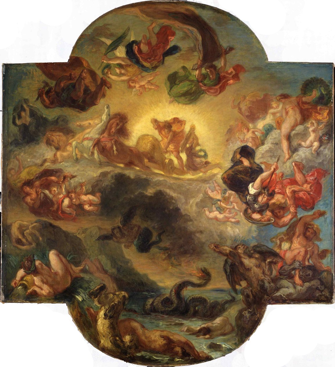 Apolo vencedor de la serpiente Pitón, c. 1853 de Ferdinand Victor Eugene Delacroix