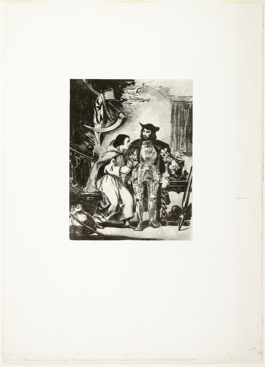 Hermano Martín agarrando la mano de hierro de Goetz de Eugène Delacroix