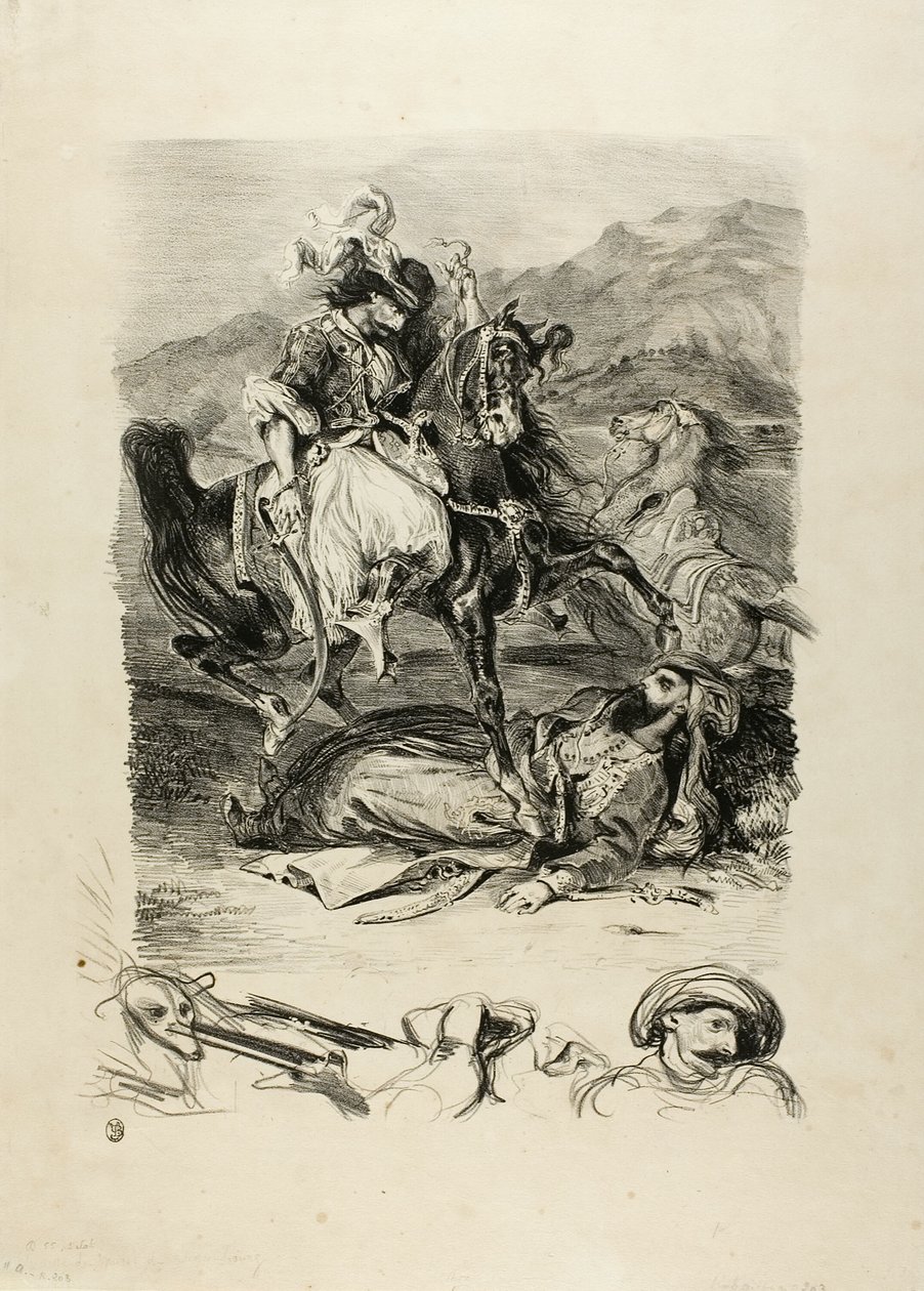 Combate entre Giaour y el Pasha de Eugène Delacroix