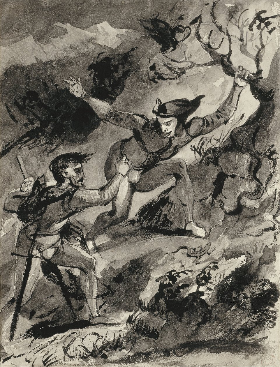 Fausto y Mefistófeles en el Blocksberg de Ferdinand Victor Eugene Delacroix