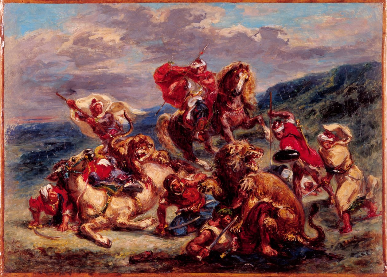 Francés: Chasse au lion de Eugène Delacroix