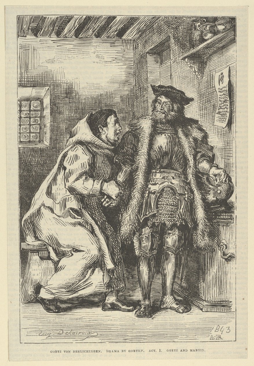 Goetz y el Fraile Martín de Eugène Delacroix