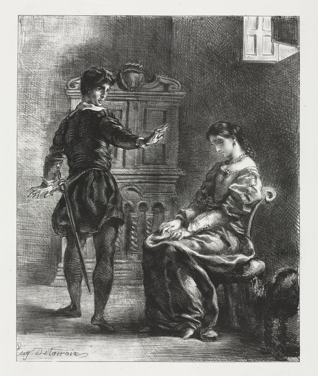 Hamlet: Hamlet y Ofelia de Eugène Delacroix