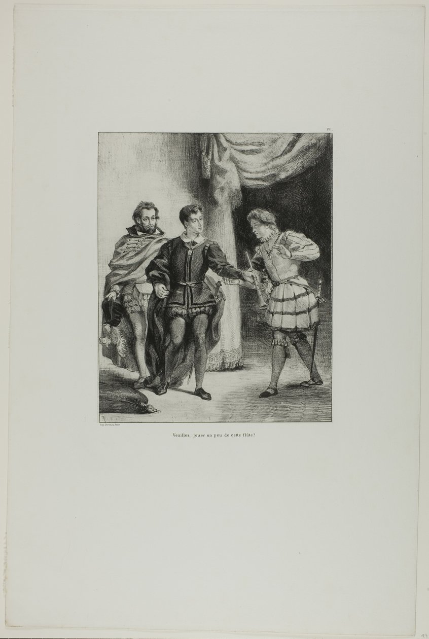 Hamlet y Guildenstern, lámina 6 de Hamlet de Eugène Delacroix