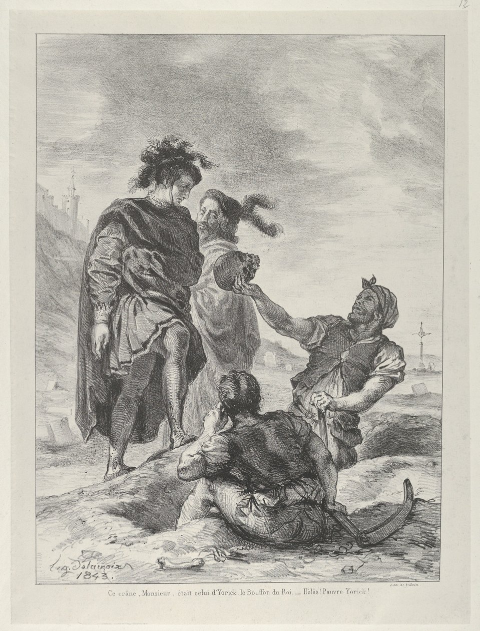 Hamlet y Horacio ante los sepultureros, 1843 de Eugène Delacroix
