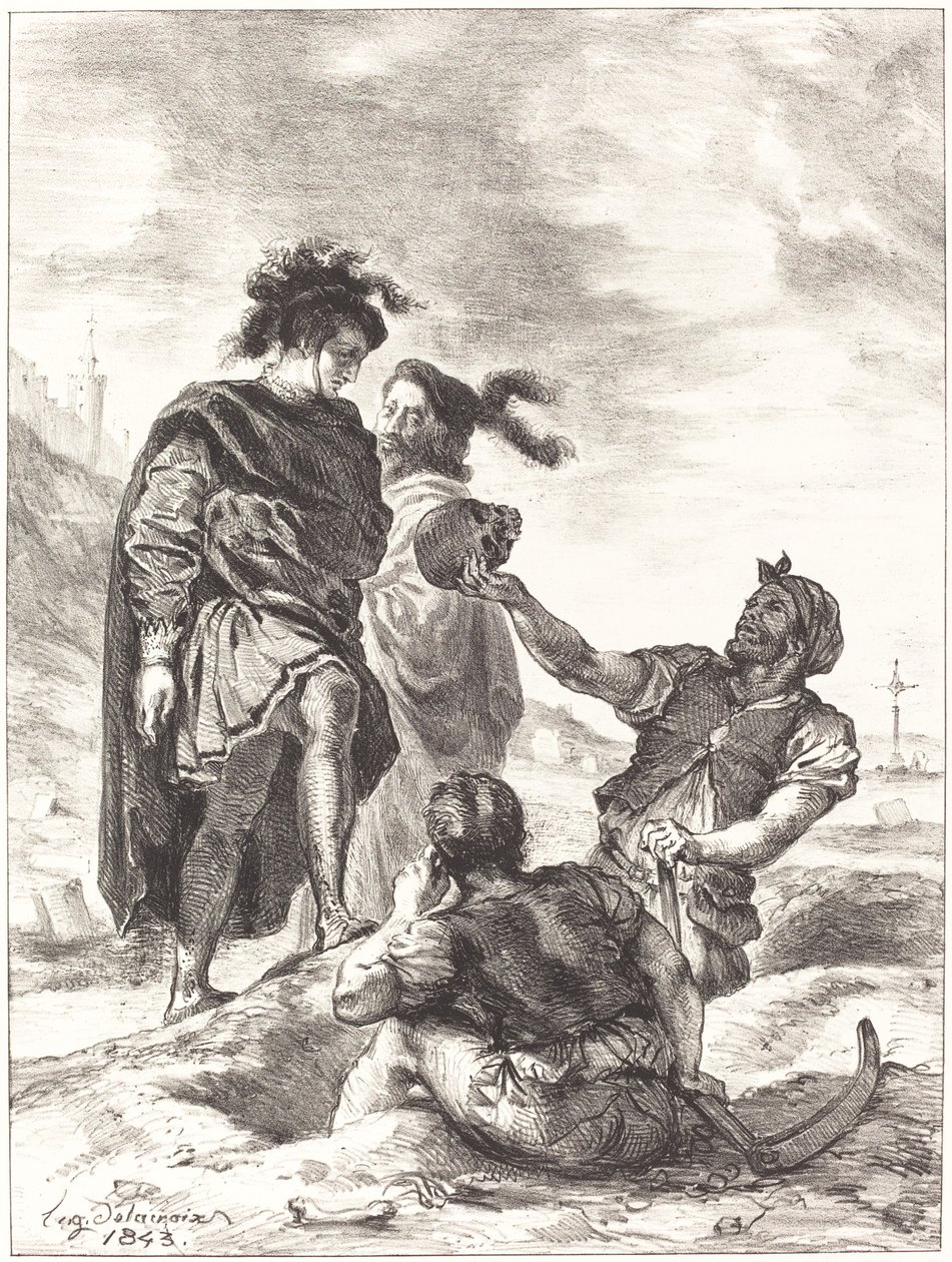Hamlet y Horacio ante los sepultureros (Acto V, Escena I) de Eugène Delacroix
